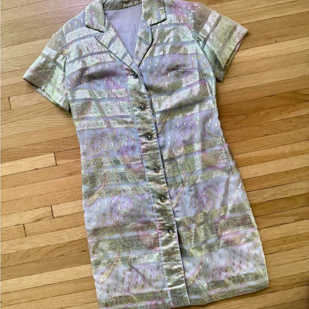 Vintage paisley lurex dress